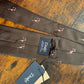 New Drakes Dark Brown Football  Motif Handmade Tipped Silk Tie With Tag Limited Edition