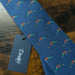New Drakes Blue Curling Motif Handmade Tipped Silk Tie With Tag Limited Edition
