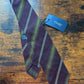 Drakes Purple Mastard White Handmade Striped Silk Tie With Tag