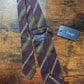 Drakes Purple Mastard White Handmade Striped Silk Tie With Tag