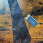 Drakes Black Brown Handmade Striped Silk Tie With Tag
