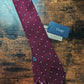Drakes Burgundy Handmade Polka Dot Hand-rolled Silk Tie With Tag