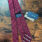 Drakes Burgundy Handmade Polka Dot Hand-rolled Silk Tie With Tag