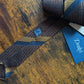 Drakes Brown Navy Yellow Handmade Striped Silk Tie With Tag