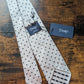 Drakes White Navy Handmade Polka Dot Hand-rolled Silk Tie With Tag
