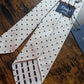 Drakes White Navy Handmade Polka Dot Hand-rolled Silk Tie With Tag
