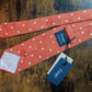 Drakes Orange White Handmade Polka Dot Hand-rolled Silk Tie With Tag