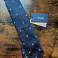 Drakes Dark Navy Robot Handmade Tipped Silk Tie With Tag Robot
