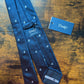 Drakes Dark Navy Robot Handmade Tipped Silk Tie With Tag Robot