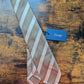 Drakes Light Brown Handmade Striped Silk Tie With Tag