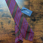 Drakes Brown Red Blue Handmade Striped Silk Tie With Tag