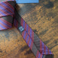 Drakes Brown Red Blue Handmade Striped Silk Tie With Tag