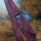 Drakes Brown Red Blue Handmade Striped Silk Tie With Tag