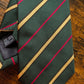 Drakes Green Yellow Pink Handmade Striped Silk Cotton Tie With Tag