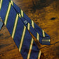 DrakesIndigo Blue Green Yellow  Handmade Striped Silk Tie With Tag