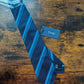 Drakes Dark and Light Blue Handmade Striped Silk Tie With Tag