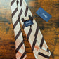 Drakes Cream Brown Block Striped Handmade Silk Tie With Tag