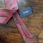 Drakes Dusty Rose Taupe Block Striped Handmade Silk Tie With Tag