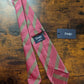 Drakes Dusty Rose Taupe Block Striped Handmade Silk Tie With Tag