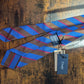 Drakes Blue Brown Red Block Striped Handmade Silk Tie With Tag