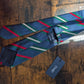 Drakes Navy Green White Multicoloured Striped Handmade Silk Tie With Tag
