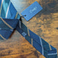 Drakes Grenadine Navy Green Yellow Multicoloured Striped Handmade Silk Tie With Tag