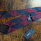 Drakes Burgundy Navy Striped Handmade Silk Tie With Tag
