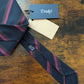 Drakes Navy Brown Pink Striped Handmade Silk Tie With Tag