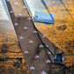 Drake's Vespa Motif Handmade Silk Ties Dark Brown Pink