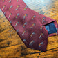 Drake's Burgundy Fox Motif Handmade Silk Ties
