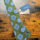 Drakes Sage Green Blue Geometric Handmade Silk Tie With Tag
