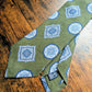 Drakes Sage Green Blue Geometric Handmade Silk Tie With Tag