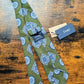 Drakes Sage Green Blue Geometric Handmade Silk Tie With Tag