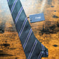 Drakes Dark Green Royal Blue Striped Handmade Silk Tie With Tag