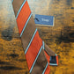 Drakes Orange Greene Striped Handmade Silk Tie With Tag