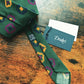 Drakes Dark Green Geometric Handmade Silk Tie With Tag