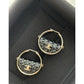 Chanel Runway Quilted Metal Resin Flap Bag Hoop Earrings Limited Edition Black Gold