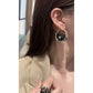 Chanel Runway Quilted Metal Resin Flap Bag Hoop Earrings Limited Edition Black Gold