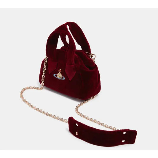 Vivienne Westwood Mini Archive Velvet Yasmine Shoulder Bag With Crossbody