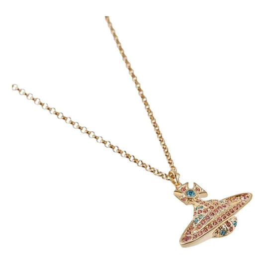 Vivienne Westwood Jack Bas Relief Pendant Gold Aquamarine