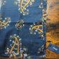 Drake's Navy Large Paisley Wool Silk Print Scarf
