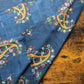 Drake's Navy Large Paisley Wool Silk Print Scarf