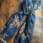 Drake's Navy Large Paisley Wool Silk Print Scarf