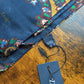 Drake's Navy Large Paisley Wool Silk Print Scarf