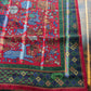 Drake's Red Green Mythical Animals Print Wool Silk Scarf Limited Edition