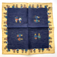 Drakes Linen/Cotton Teddy Bear Print Pocket Square Limited Edition