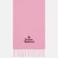 Vivienne Westwood Embroidered Trimmed Pink Wool-knit Scarf Unisex