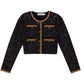 Self-Portrait Sequin Knit Crop Cardigan