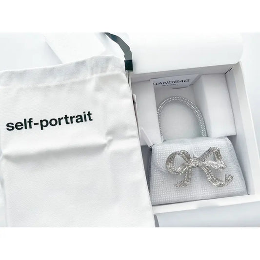 Self-portrait The Bow Micro in Silver Rhinestone