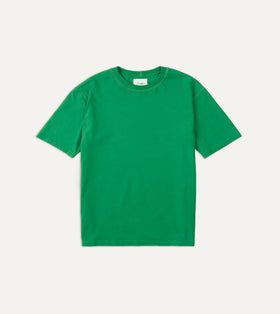Drakes Green Cotton Crew Neck Hiking T-Shirt